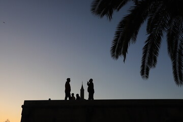 Poster - family at sunset