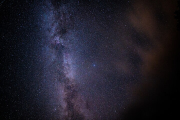 Wall Mural - overhead milky way with stars in clear summer night. country side.