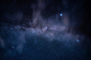 Wall Mural - overhead milky way with stars in clear summer night. country side.