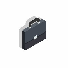 Wall Mural - Briefcase right view Shadow icon vector isometric.