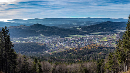 Fototapete - Blick über Bodenmais im Bayerischen Wald