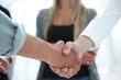 © ASDF - Close-up of business partners shaking hands in a meeting