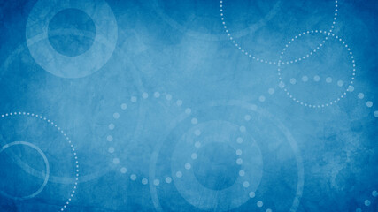 Wall Mural - abstract blue background with grunge texture and white geometric circles and dots in old vintage paper design