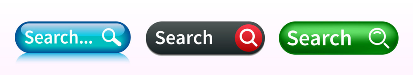 Aufkleber - Set search bar web page internet browser button, search box template isolated – vector for stock