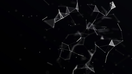 Wall Mural - Network connection structure. Big data complex black compounds. Abstract white digital background. Science background. 3D rendering.