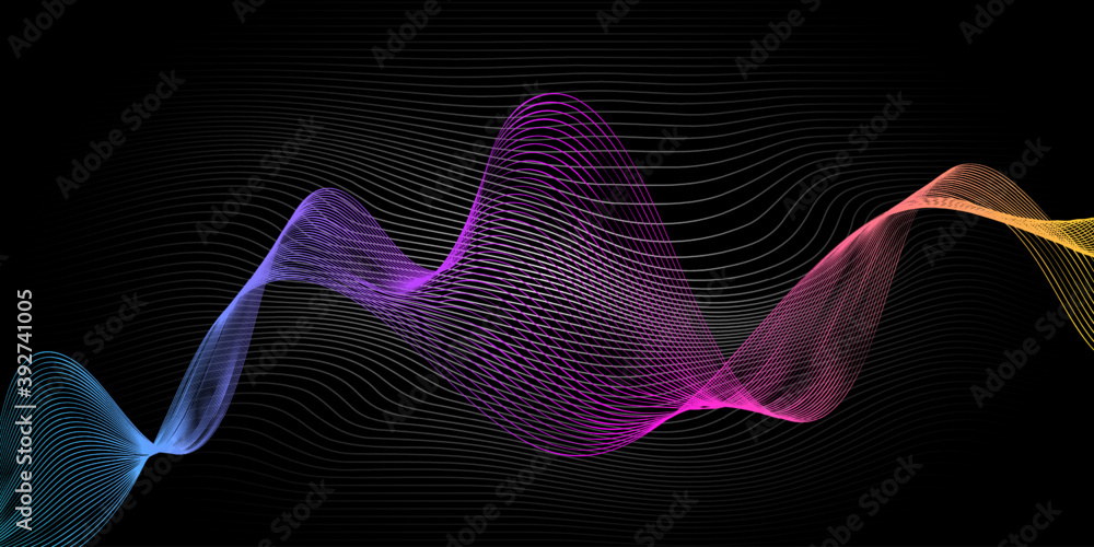 Abstract gradient wavy lines Modern vector background eps10 Stock ...