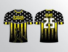 Black Yellow Filled With Stars And Stripes Rustic American Flag Theme Perfect For All Sports Team Gear
