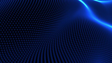 blue particle wave background.