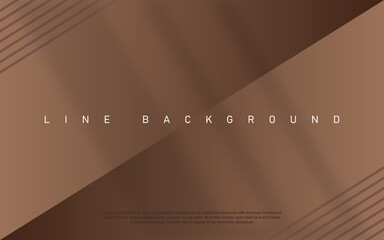 Golden brown luxury background. Premium diagonal line abstract colorful background with dynamic shadow.
