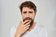 © SHOTPRIME STUDIO - emotional bearded man close-up facial expression studio lifestyle