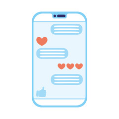 Wall Mural - smartphone device technology with romantic chat