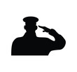 officer military silhouette isolated icon