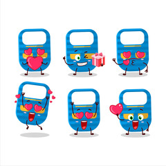 Sticker - Blue baby appron cartoon character with love cute emoticon