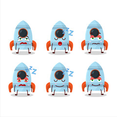 Poster - Cartoon character of rocket toy with sleepy expression