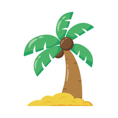 Poster - tropical tree palm flat style icon