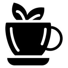 Poster - 
Vector design of herbal teacup icon in solid  icon
