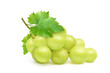 © Paitoon - Bunch of Green Grape with leaves solated on white background.