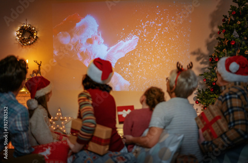 Obraz na płótnie family celebrating Christmas