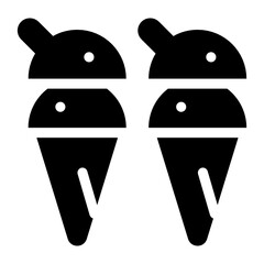 Sticker - 
Trendy glyph icon of ice cream
