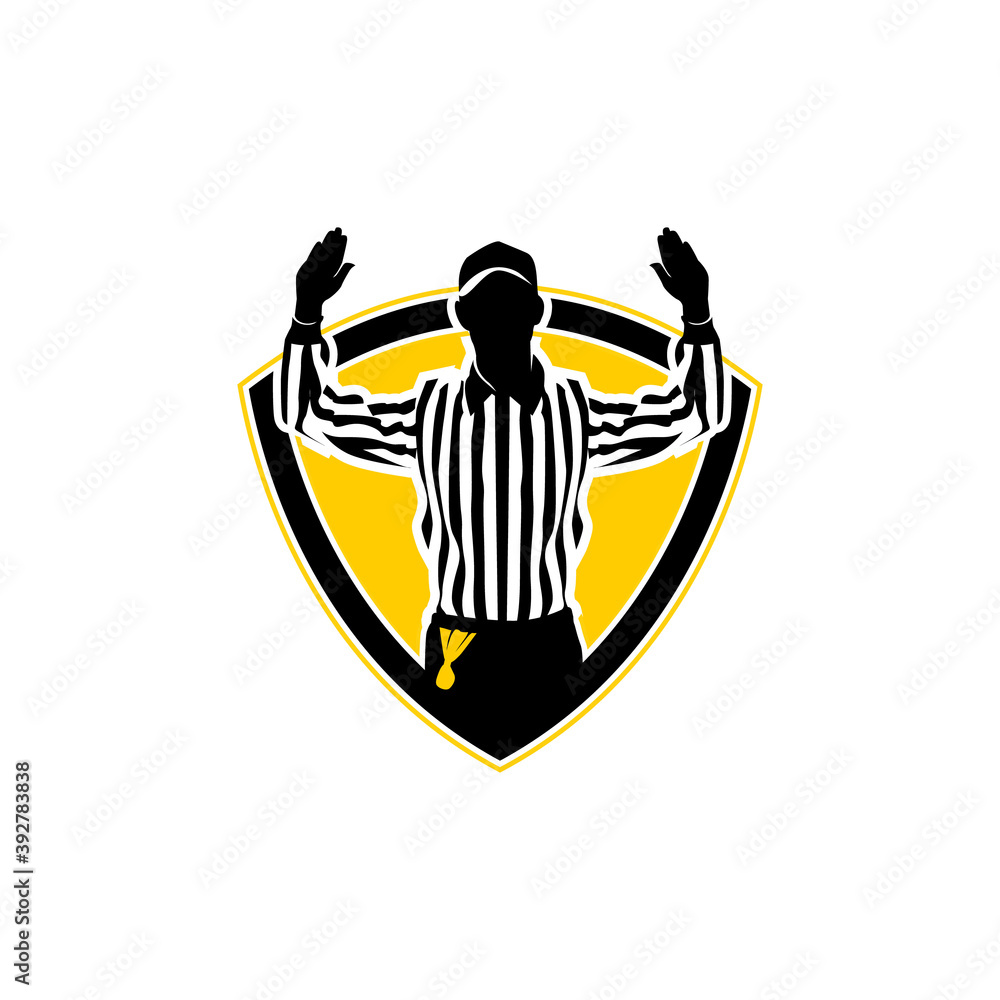 american football sport referee shield vector icon Stock Vector | Adobe  Stock, image size:1000x1000