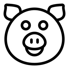 Wall Mural - 
Wildlife animal mascot, solid icon of pig 
