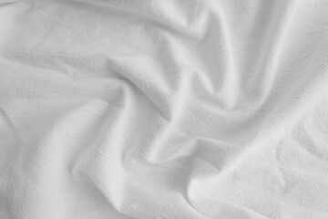 white rippled cotton fabric texture background