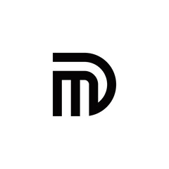 m d md dm initial logo design vector graphic idea creative