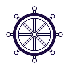 Sticker - rudder ship line style icon