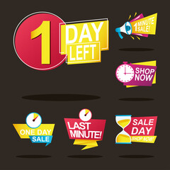 Wall Mural - bundle of six sale countdown badges