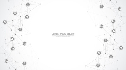 Vector illustration of connecting people and communication concept, social network.