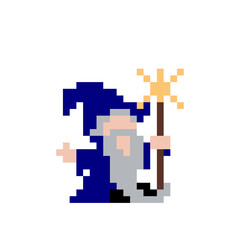 witch pixel image. vector illustration.