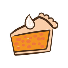 Sticker - cake portion hand draw style icon