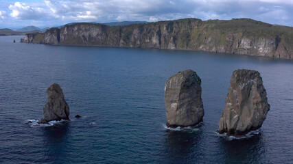 Three Brothers is a group of three pillar-like rocks protruding from the water