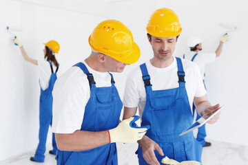 Workers at construction site