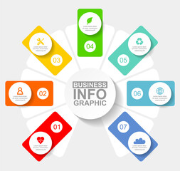 Poster - Business infographic vector template with 7 options