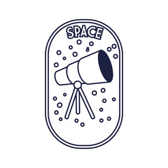 Sticker - space badge with telescope line style