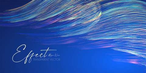 Wall Mural - Hologram motion striped light effect with fluid color. Abstract shining wave background. Magic screen design