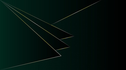 Poster - Abstract modern polygonal shapes line gold on green gradient background