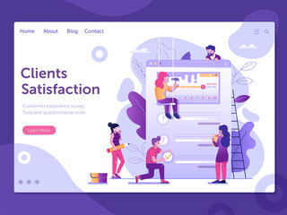 Wall Mural - Clients Satisfaction and Feedback Survey Web Banner