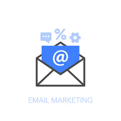 Aufkleber - Email marketing symbol with an envelope and a commercial message. Easy to use for your website or presentation.