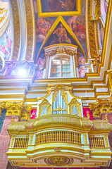 Wall Mural - The ginden pipe organ in Mdina Cathedral, Malta