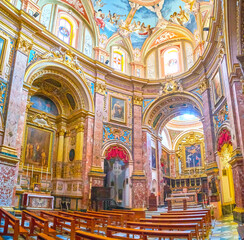 Poster - The prayer hall of Carmelite Church in Mdina, Malta