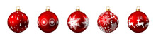 Vector Red  Christmas  Balls  Set  Isolated On White Background.