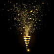 Explosion Golden Party Popper with Gold Confetti