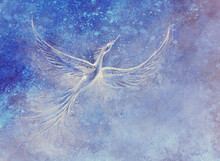 Flying Phoenix Bird As Symbol Of Rebirth And New Beginning.