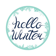 Hello Winter Vector Poster Square Template