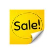 © blankstock - Sale symbol. Sticker note with offer message. Special offer price sign. Advertising Discounts symbol. Yellow sticker banner. Sale badge shape. Post note. Adhesive offer paper sheet. Vector
