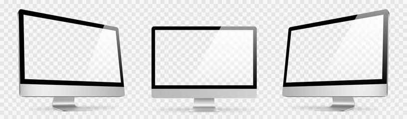 realistic set computer. device screen mockup collection. realistic mock up computer with shadow - st