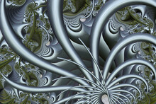 Computer-generated 3D Fractal. Abstract Fractal Illustration In Bright Color.Abstract Shapes In Color.