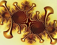 Computer-generated 3D Fractal. Abstract Fractal Illustration In Bright Color.Abstract Shapes In Color.